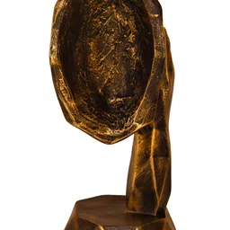 MISS PEACH Gold Toned Elegant Resin Face Curio Showpiece image 4