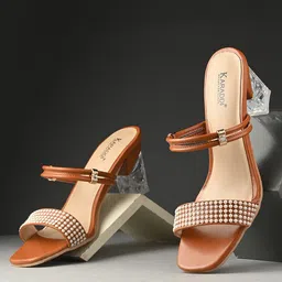 KARADDI Block Heels Sandals With Western - Embellished image 1