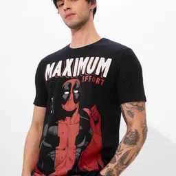 The Souled Store Men Deadpool Graphic Printed Round Neck Cotton T-shirt-picture-58