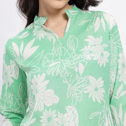 Anouk Rustic Floral Printed Mandarin Collar Kurti image 4