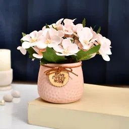 Myntra Elegant Homes Pink & White Artificial Flowers With Pot-picture-22
