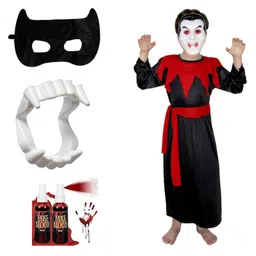 kaku fancy dresses Kaku Fancy Halloween Theme Vampire  Costume Set - Red & Black-picture-17