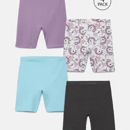 Mackly Pack Of 4 Cotton Elastane Solid & Uncorn Printed Inner Shorts - Multicolor-picture-23