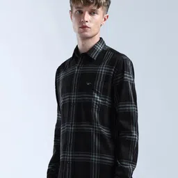 Flying Machine Checked Spread Collar Pure Cotton Casual Shirt image 2