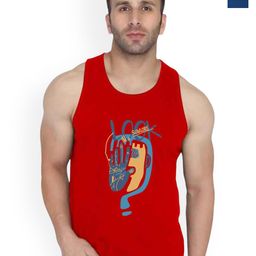 SLOWLORIS Men Pack Of 2 Printed Bio-Wash Combed Cotton Gym Vests-picture-3
