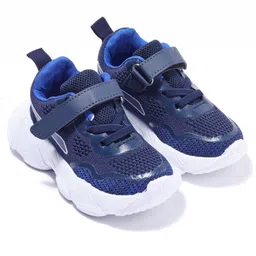 Cute Walk by Babyhug Sneakers With Velcro Closure Solid - Dark Blue image 2