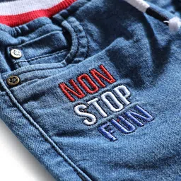 Babyhug Denim Full Length Washed Jeans With Stretch -Blue image 3