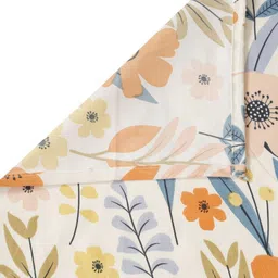 Myntra Elegant Homes Grey & Orange Floral 280 TC Double King Bedsheet Set-2.74 m x 2.54 m image 3