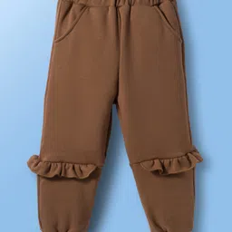 Mark & Mia Full Sleeves Winter Wear Top & Jogger Pant Set With Rainbow Applique - Beige image 4