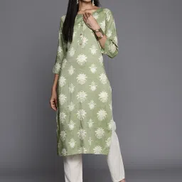 KSUT Green Printed Straight Kurta image 1
