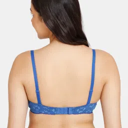 Rosaline by Zivame Blue Printed Half Coverage T-Shirt Bra image 2