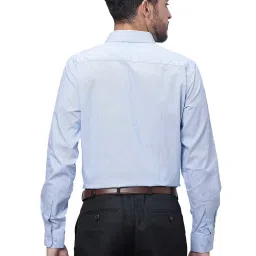 Raymond Blue Slim Fit Self Design Shirt image 2
