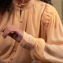 Strong & Brave Peach Rayon Viscose Solid Shirt image 5