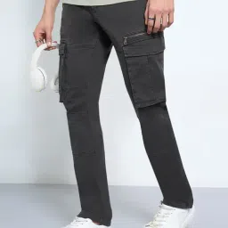 Sf Jeans By Pantaloons Blue Straight Fit Cargo Jeans image 4