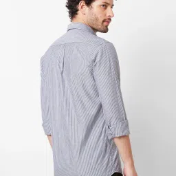 Kenneth Cole New York Grey Slim Fit Striped Shirt image 2