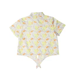 Allen Solly Junior White Floral Print Full Sleeves Shirt image 2