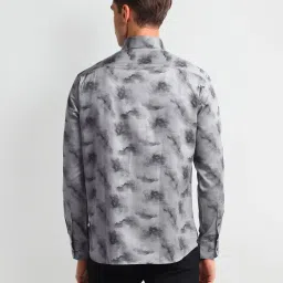 Arrow Grey Cotton Slim Fit Printed Shirt image 2