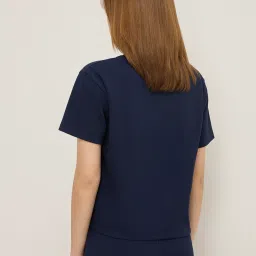 studiofit women Studiofit by Westside Navy Seersucker T-Shirt image 2