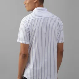 Allen Solly White Cotton Slim Fit Striped Shirt image 2
