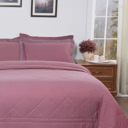 Maspar Solid Red 300 Cotton Double Quilt image 2