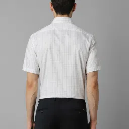 Louis Philippe White Cotton Regular Fit Checks Shirt image 2