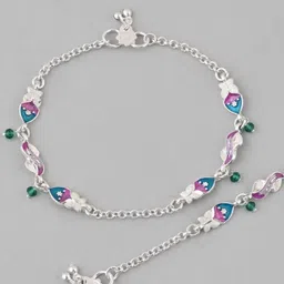 VOJ Silver-Plated Artificial Beads Anklet image 3