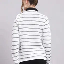 Monte Carlo White Regular Fit Striped Cardigan image 2