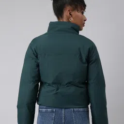 showoffff SHOWOFF Green Regular Fit Puffer Jacket image 2