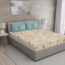 GM Multicolor 100% Cotton 150 TC Queen Bedsheet Set-picture-15