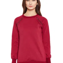 Belle Fille Maroon Embellished Sweatshirt-image-93