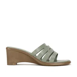 Bata Women's CLAM E Green Wedges image 2