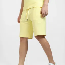 Jack & Jones Lemon Yellow Regular Fit Cotton Shorts image 3