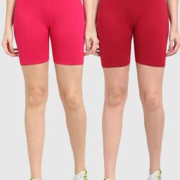 Gracit Pink & Maroon Cotton Sports Shorts - Pack Of 2-picture-8