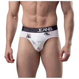UnderJeans by Spykar White Printed Briefs-picture-26