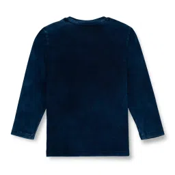 Gini & Jony Kids Navy Printed Full Sleeves T-Shirt image 2