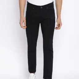 Cantabil Black Regular Fit Lightly Washed Jeans-image-27