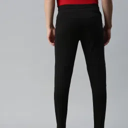 showoffff SHOWOFF Black Cotton Slim Fit Solid Trackpants image 2