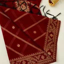 Soch Red Woven Pattern Dupatta image 2