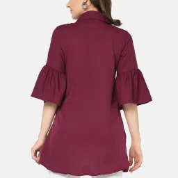 BUYNEWTREND Purple Printed Shirt image 2