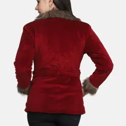 BUYNEWTREND Maroon Regular Fit Jacket image 2