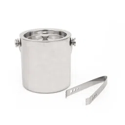 Home4U 'Bailey' Silver Stainless Steel Ice-Bucket With Tong (0.945 L) - Set of 1 image 1