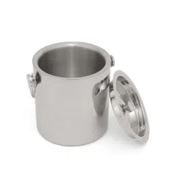 Home4U 'Bailey' Silver Stainless Steel Ice-Bucket With Tong (0.945 L) - Set of 1 image 2