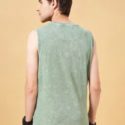 SF Jeans by Pantaloons Frosty Green Cotton Regular Fit Printed Vest image 2