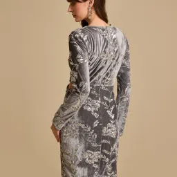 Kazo Grey Embellished Dress image 2