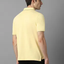 louis philippe Men Yellow Solid Polo Neck T-shirt image 2
