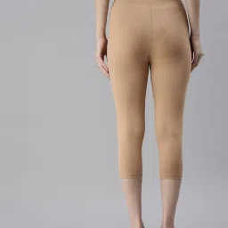 Kryptic Beige Cotton Slim Fit Leggings image 2
