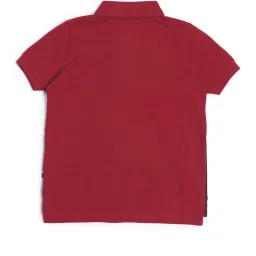 u.s. polo assn. US Polo Kids Boys Red Cotton Color Block Polo T-Shirt image 2
