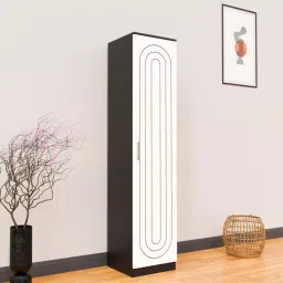 SPYDER CRAFT Arceus Engineered Wood Single Door Wardrobe (Black & White) image 2