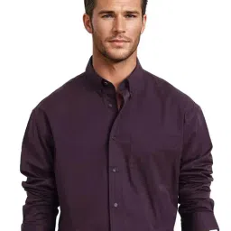 Rare Rabbit Purple Boxy Fit Solid Shirt-image-42