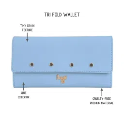 Baggit Blue Small Tri-Fold Wallet for Women image 2